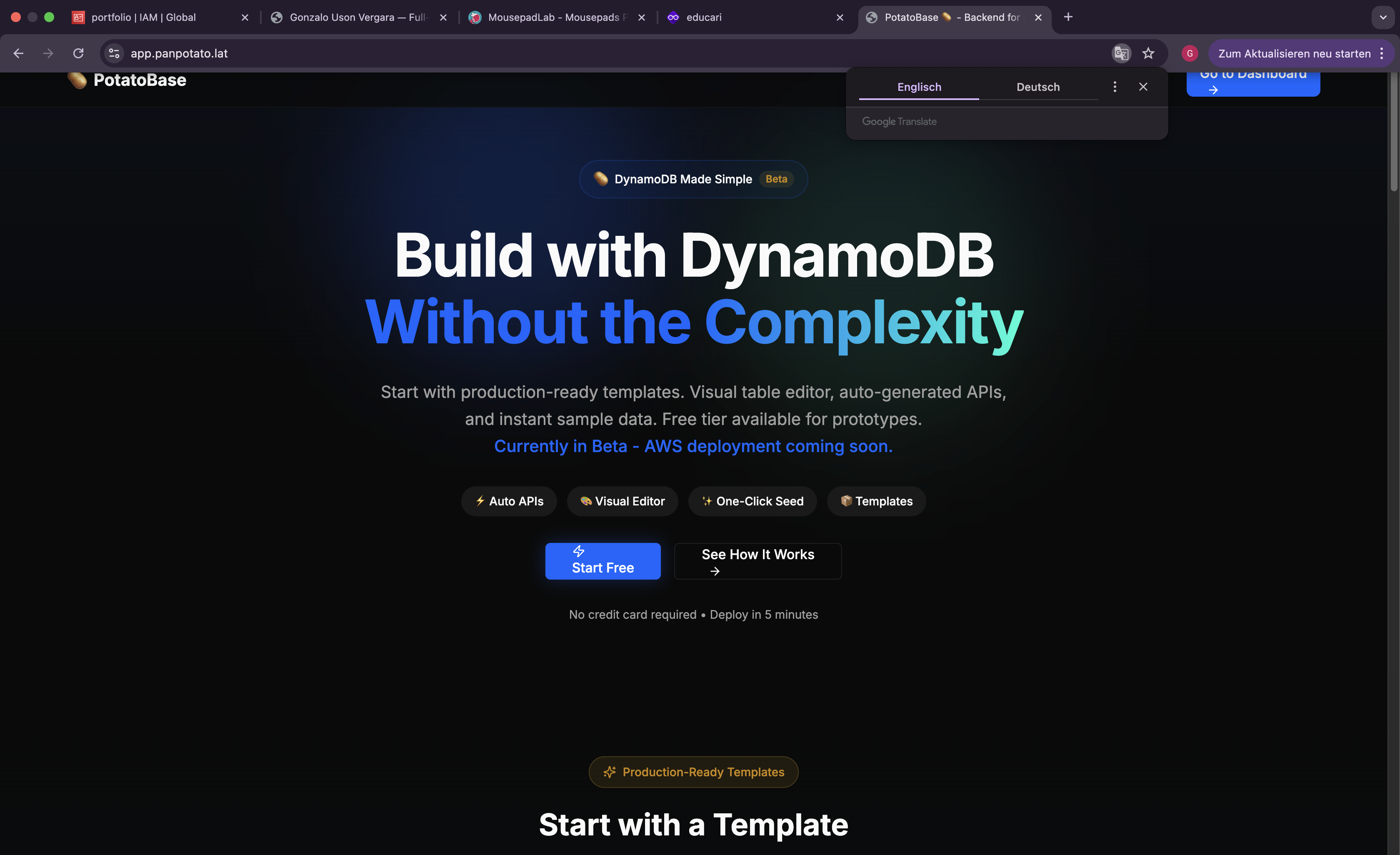 PotatoBase screenshot